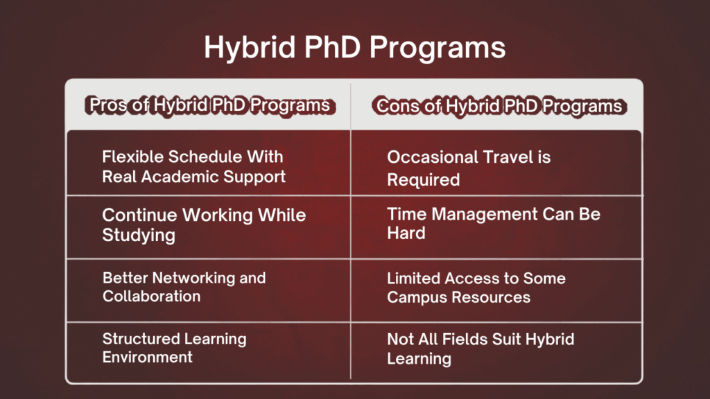 Pros of Hybrid PhD Programs