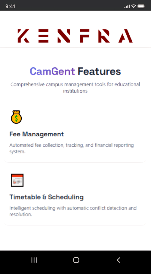 Feaures of kenfra camgent