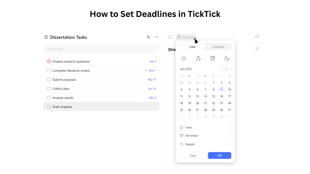 How to Set Deadlines in TickTick