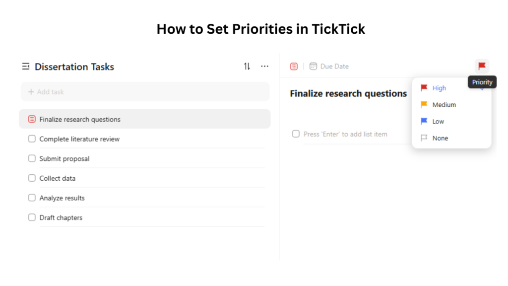 How to Set Priorities in TickTick