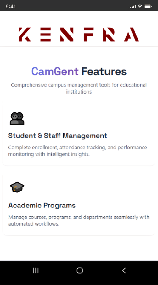 Kenfra CamGent Features