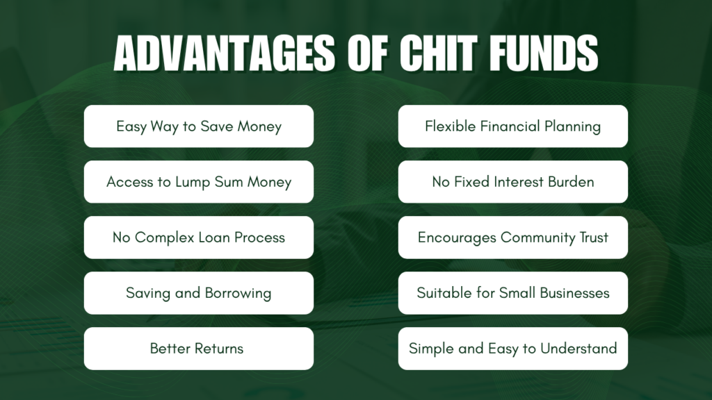 Advantages of Chit Funds