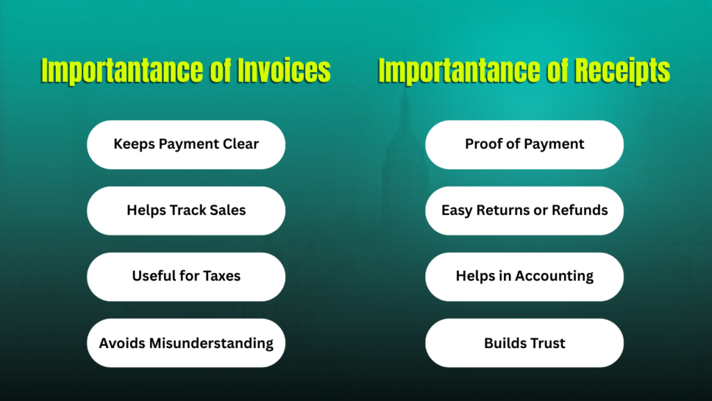 difference between invoice and receipt